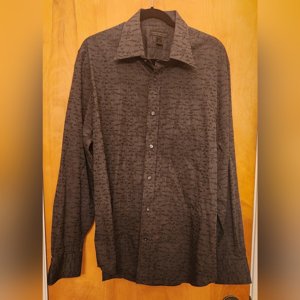 Express Design Studio Mens Long Sleeve Dress Shirt, XL